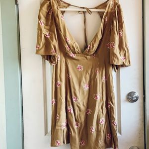Free People Floral & Lace Mini Dress